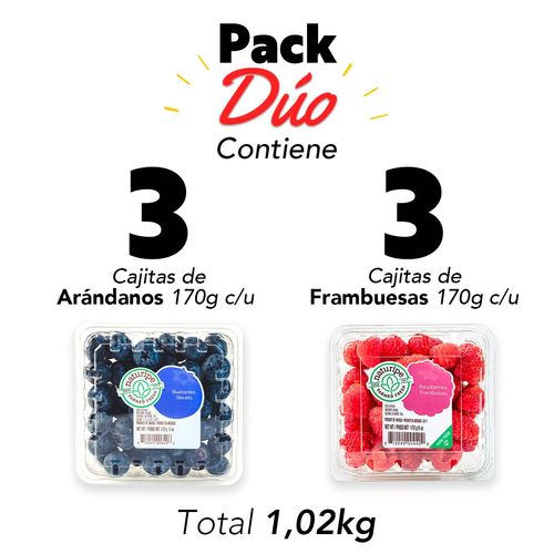 Pack Dúo: Arándano + Frambuesa (1.02 Kg)
